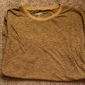 Goodfellow & Co Mustard and Brown Narrow-Striped Crew Neck Tee